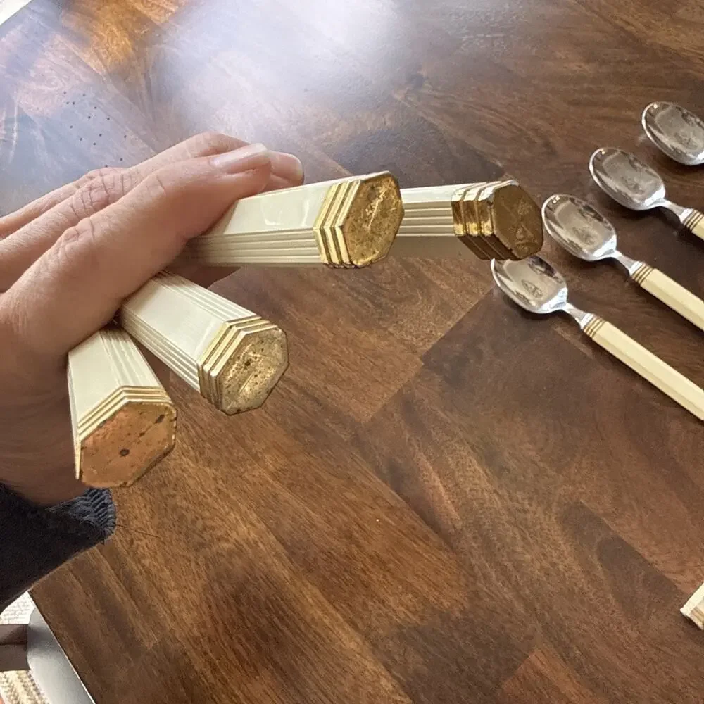 12 Mikasa Jack Lenor Larsen Navarro Knives Spoons Flatware Vintage 1980’s